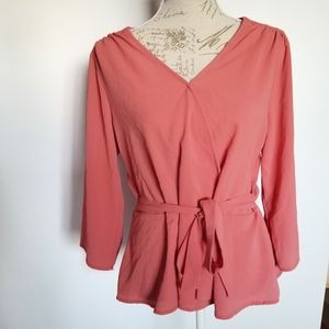 Lily Morgan Flowy Coral Top